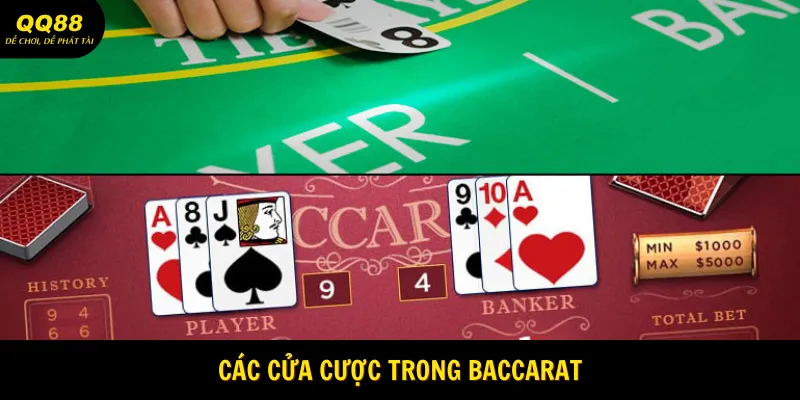 Các cửa cược trong Baccarat