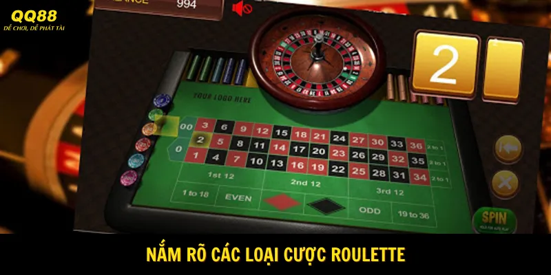 Nắm rõ các loại cược Roulette